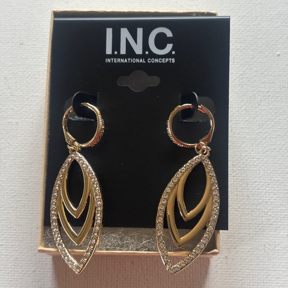 INC International Concepts Jewelry - IN.C. Gold Tone Drop Earrings | Geometric Layered Dangle Statement Jewelry